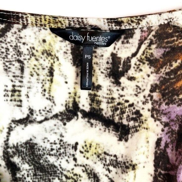 Daisy Fuentes Petite Small Dress - Multi-Color V-Neck Casual Work - Picture 2 of 10